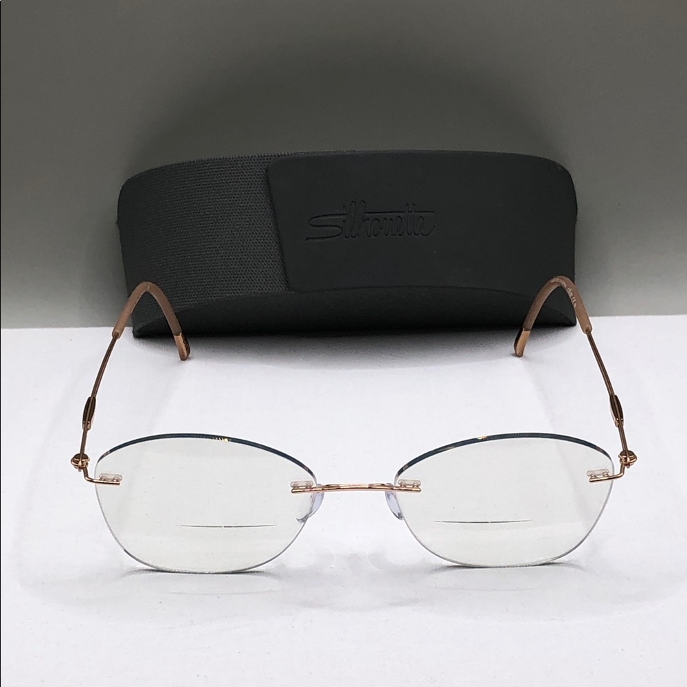 Silhouette Titan Titanium 5521/EU 3530 53 19 140 Rose Gold w Case Rimless Unisex